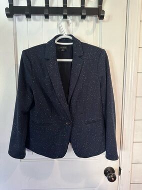 Ann Taylor Navy Blazer with White Speckle